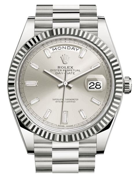 day date rolex silber